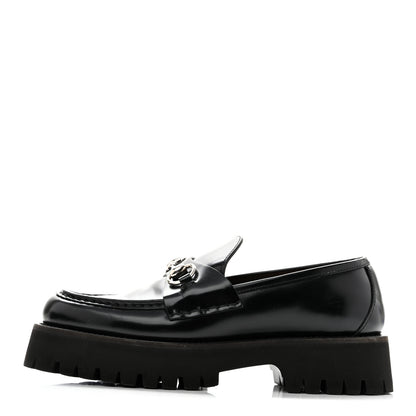 Gucci Cordovan Lux Womens Horsebit 45mm Platform Loafers 38.5 Black 1 of 11