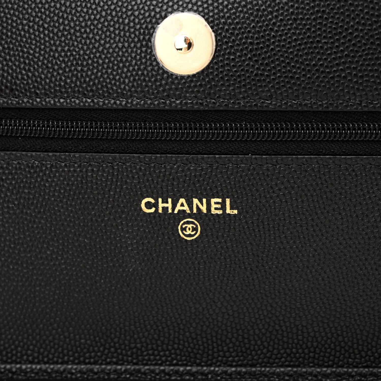 Chanel Caviar Quilted Crystal CC Wallet On Chain WOC Black 6 of 12
