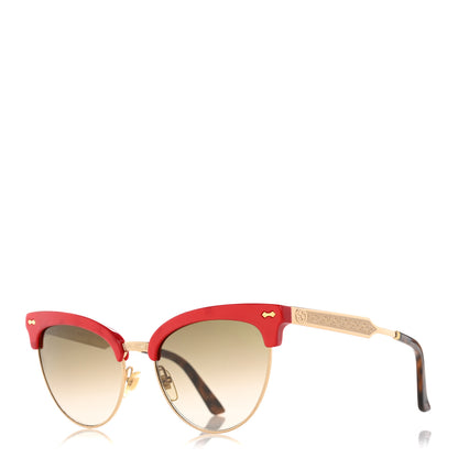 Gucci Acetate Damascato Cat Eye Sunglasses GG0055S Red Gold 1 of 10