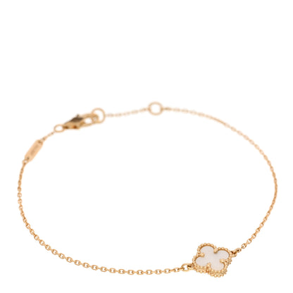 Van Cleef & Arpels 18K Yellow Gold Mother of Pearl Sweet Alhambra Bracelet 1 of 5