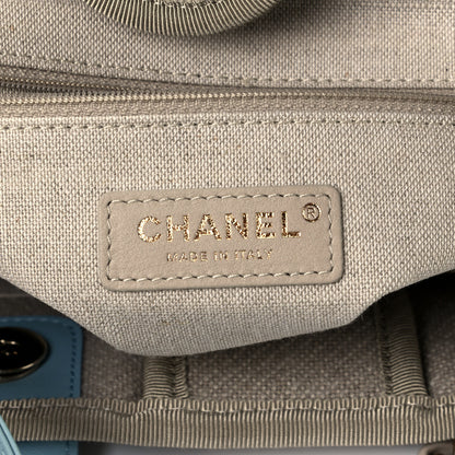 Chanel Mixed Fibers Calfskin Small Deauville Tote Grey Light Blue 5 of 11