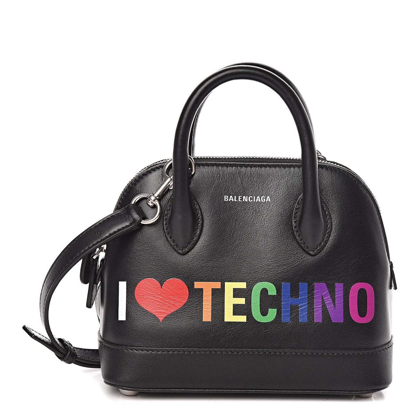 Calfskin I Love Techno XXS Ville Top Handle Bag Black Multicolor