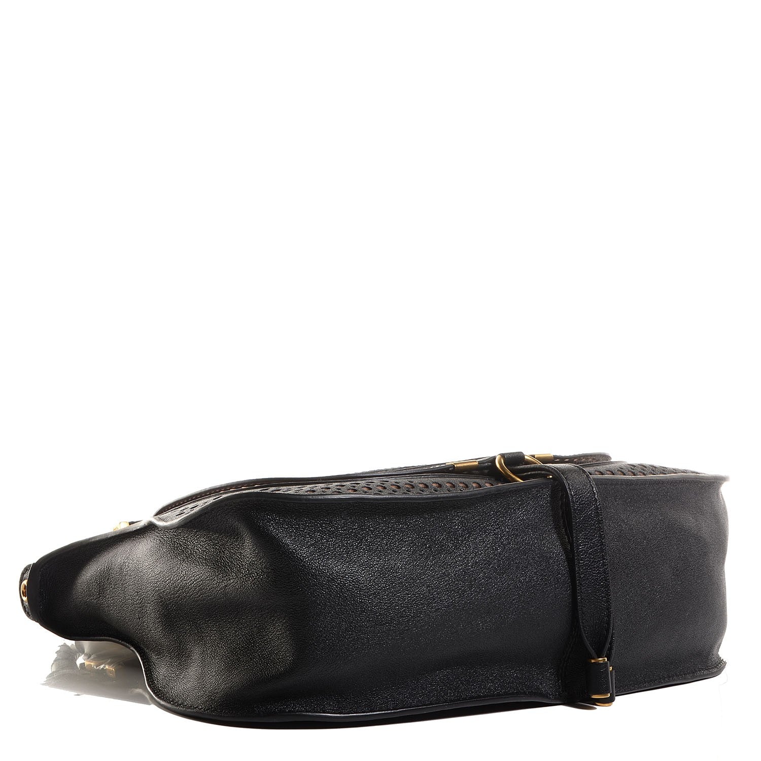 Chloe Sheepskin Perforated Medium Marcie Satchel Black 4 of 9