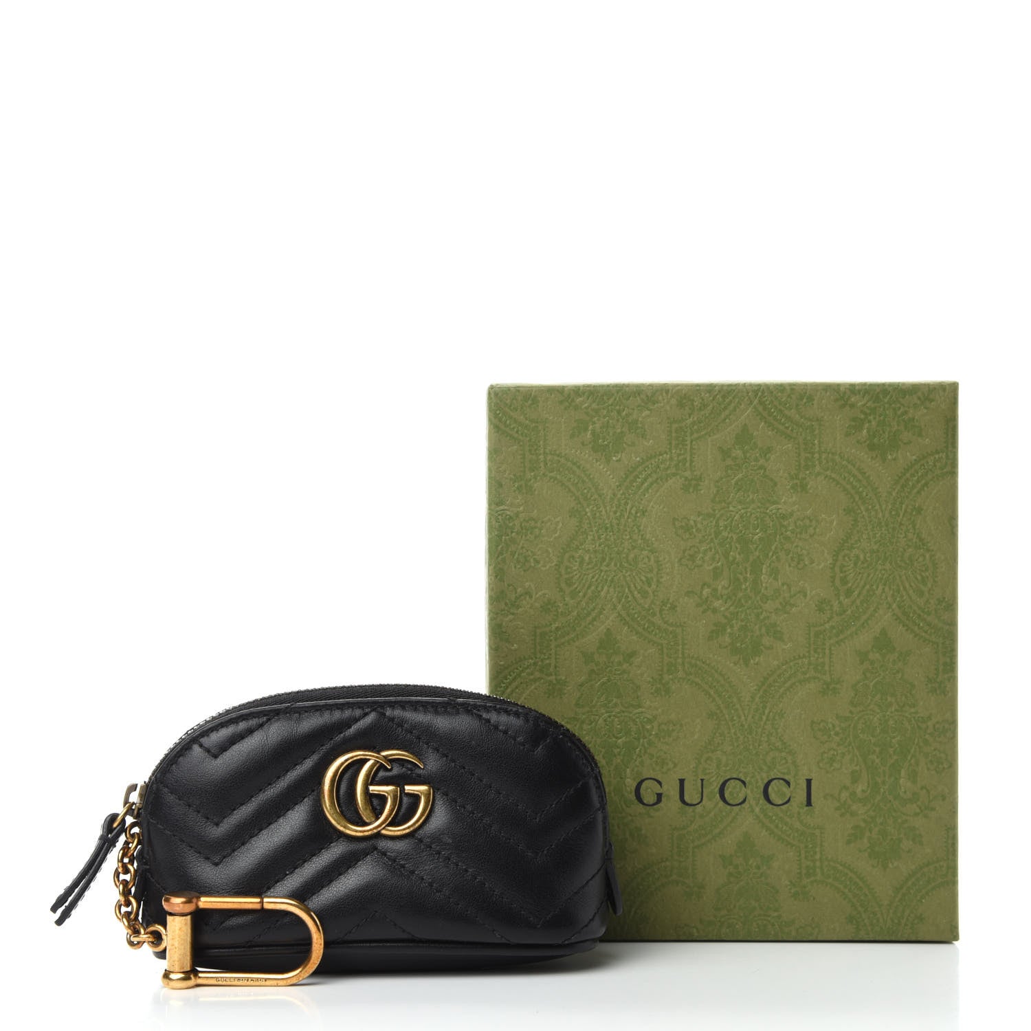 Gucci Calfskin Matelasse GG Marmont Key Pouch Black 8 of 8