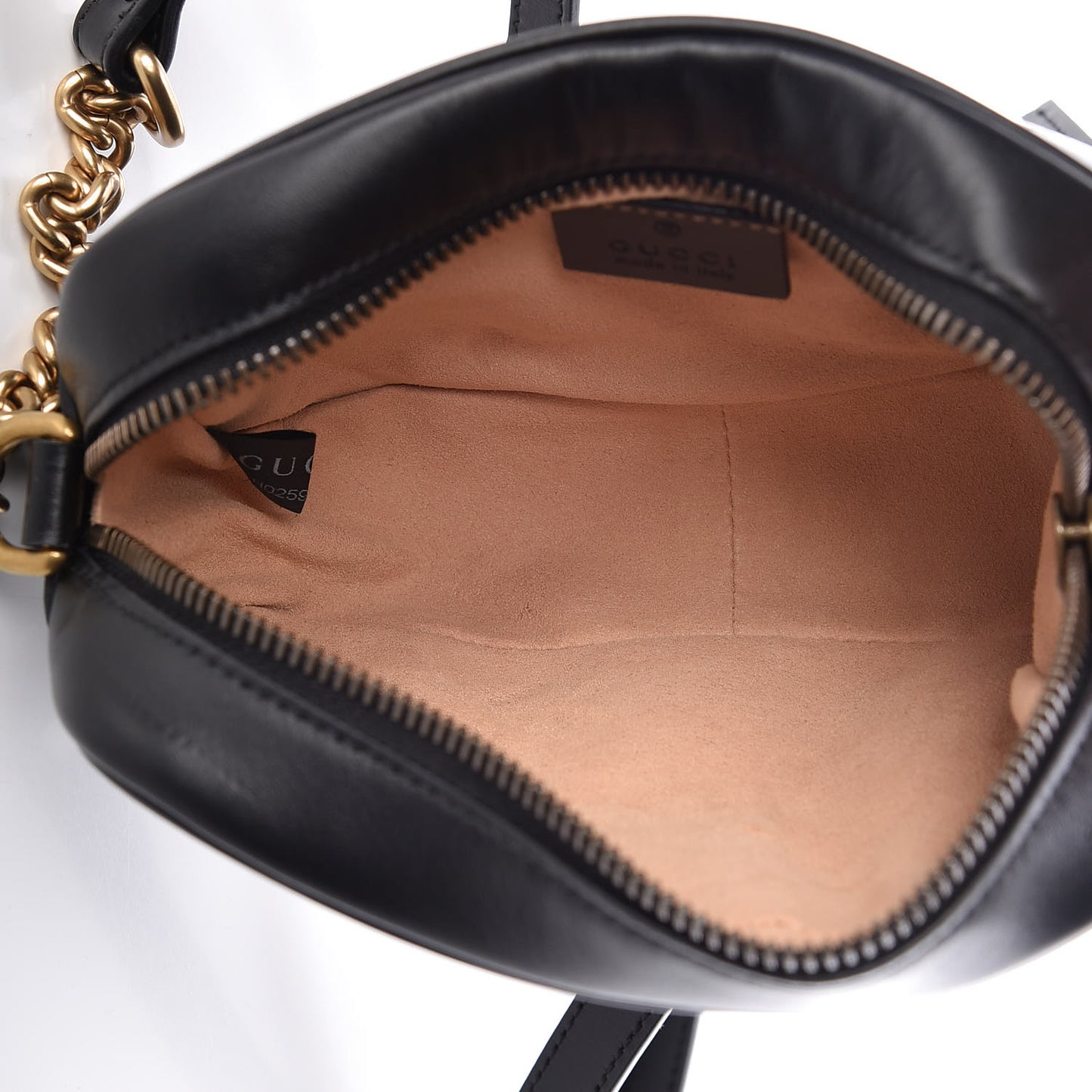 Calfskin Matelasse Mini GG Marmont Chain Shoulder Bag Black