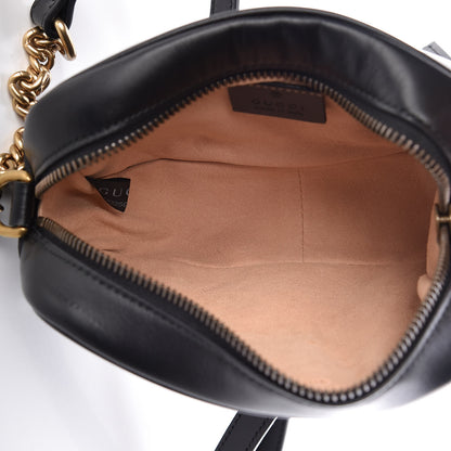 Gucci Calfskin Matelasse Mini GG Marmont Chain Shoulder Bag Black 5 of 9