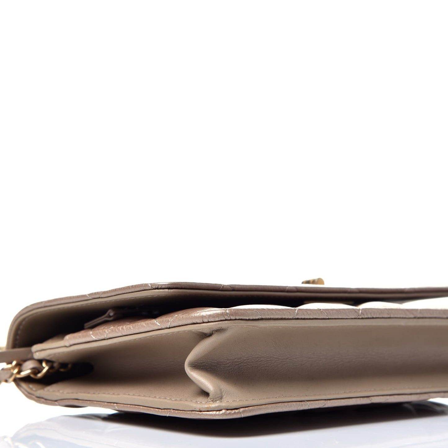 Metallic Calfskin Reissue Wallet On Chain WOC Gold