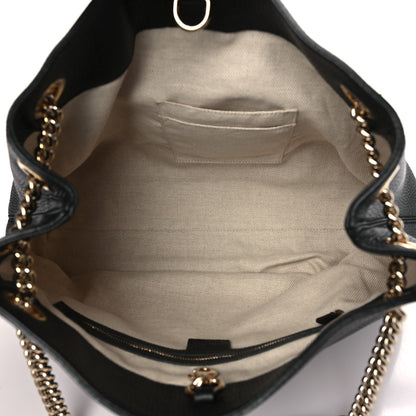 Gucci Pebbled Calfskin Medium Soho Chain Shoulder Bag Black 5 of 10