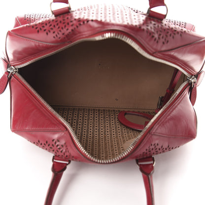 Alaia Calfskin Lux Laser Cut Tote Red 8 of 18