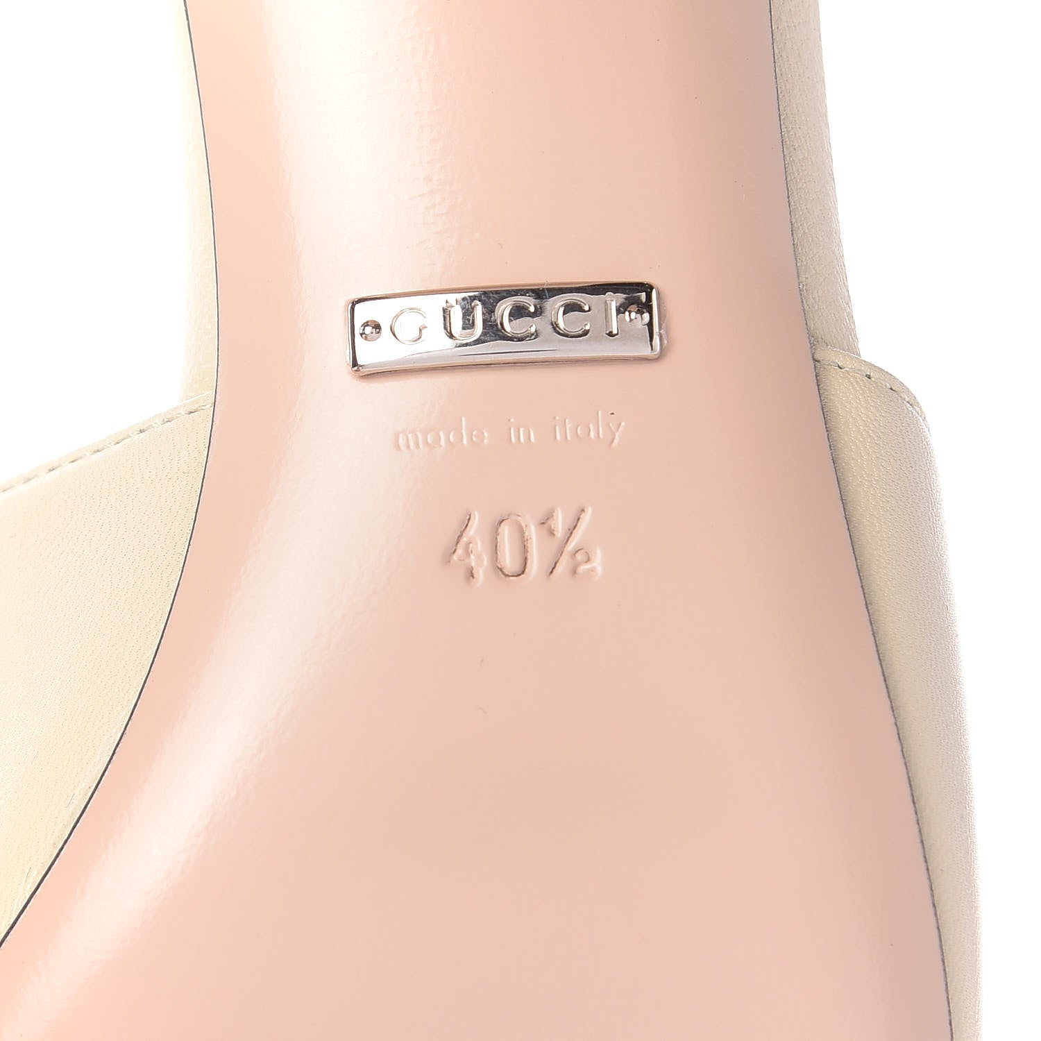 Gucci Malaga Kid Crystal Square G Madelyn Mules 40.5 Vintage White 9 of 11