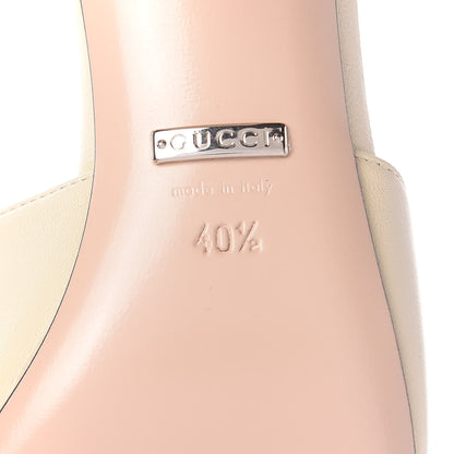 Gucci Malaga Kid Crystal Square G Madelyn Mules 40.5 Vintage White 9 of 11
