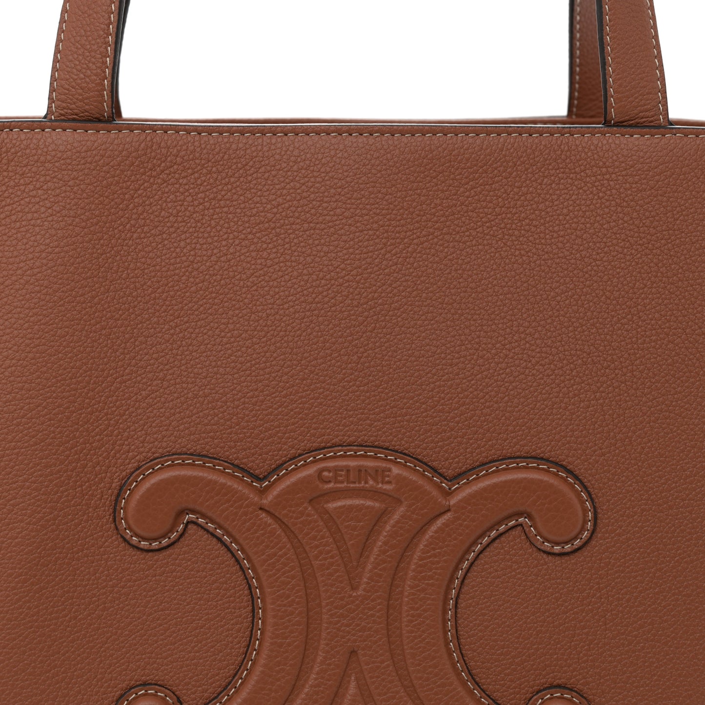 Grained Calfskin Triomphe Medium Cabas Anais  Tan