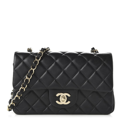 Chanel Lambskin Quilted Mini Rectangular Flap Black 1 of 11