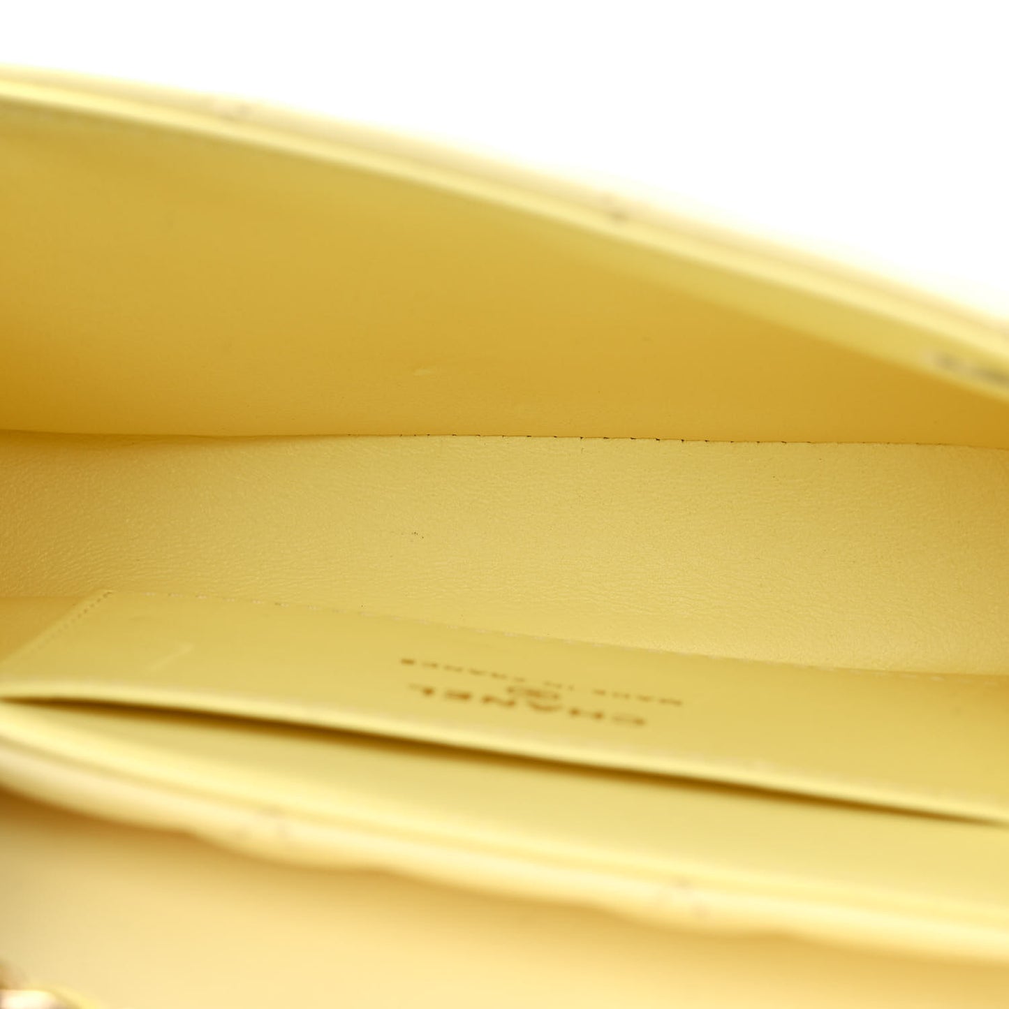 Lambskin Quilted Clutch With Chain Light Yellow