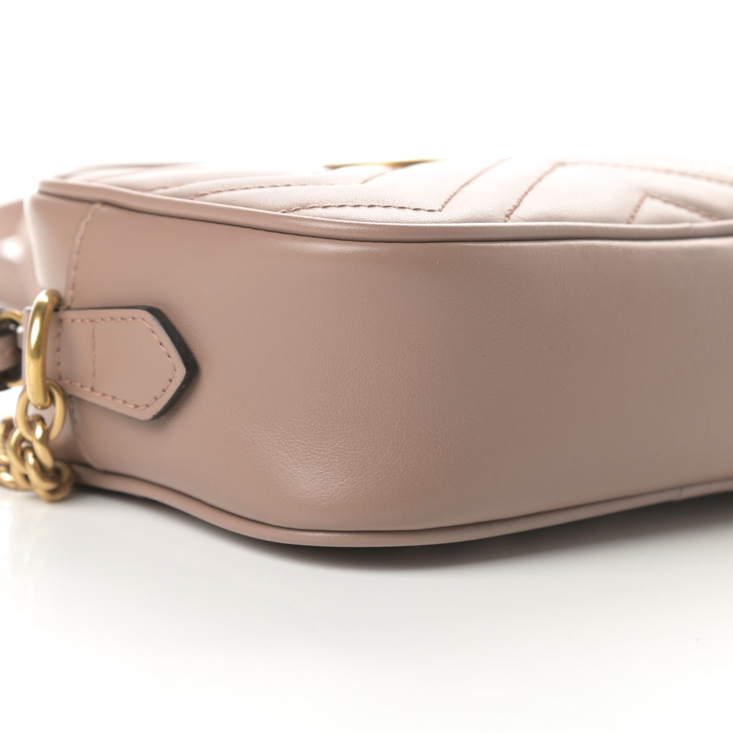 Calfskin Matelasse Mini GG Marmont Chain Shoulder Bag Porcelain Rose