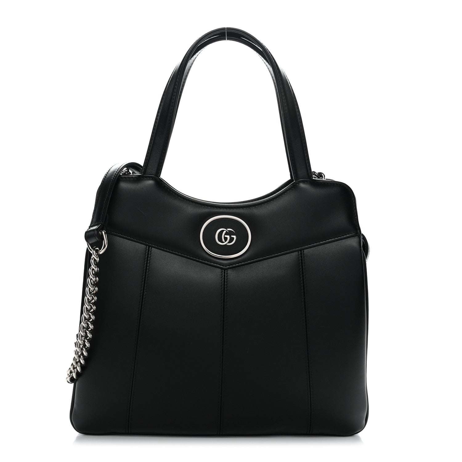 Gucci Calfskin Petite GG Small Tote Bag Black 1 of 10