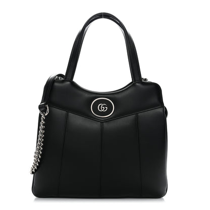 Gucci Calfskin Petite GG Small Tote Bag Black 1 of 10