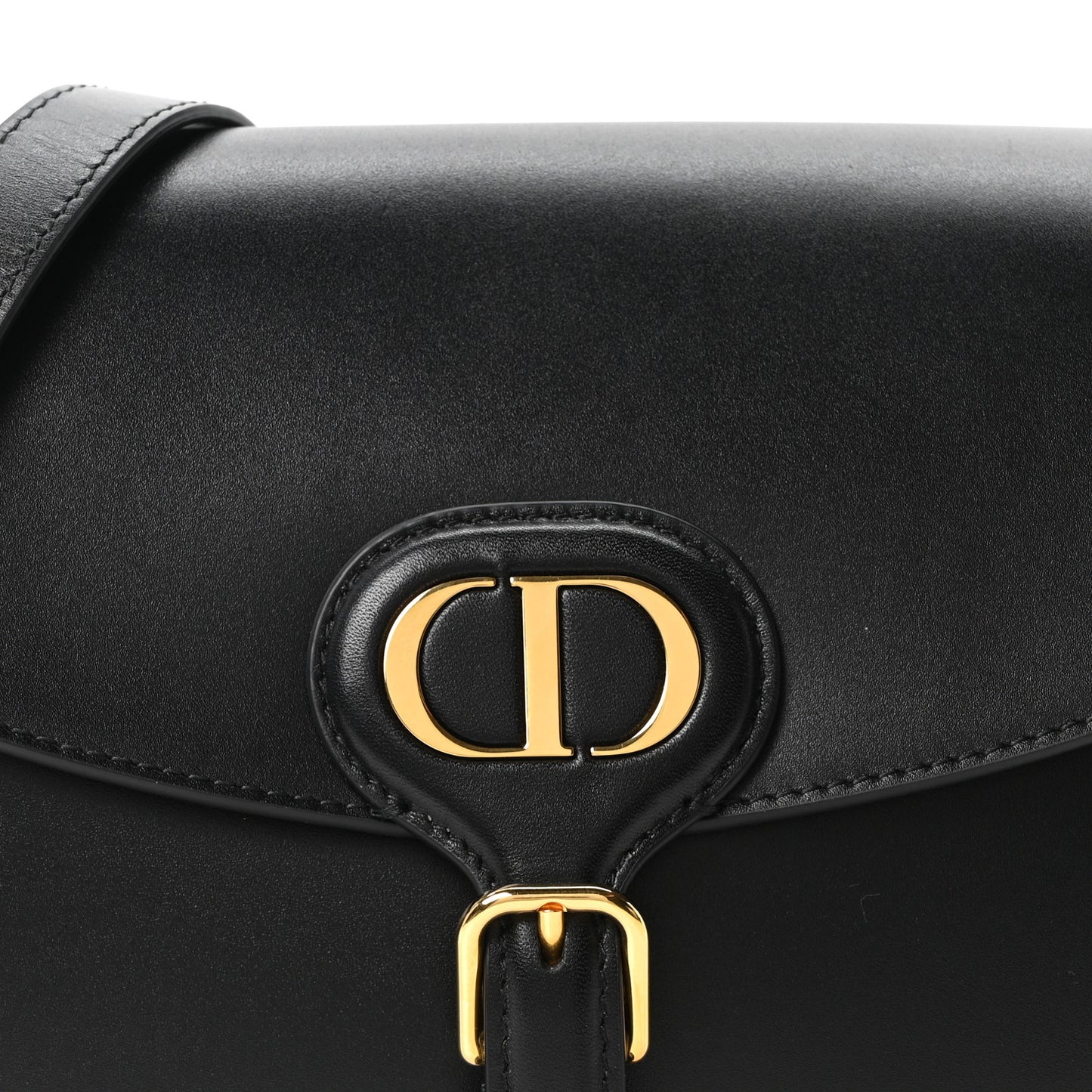 Box Calfskin Medium Bobby Flap Black