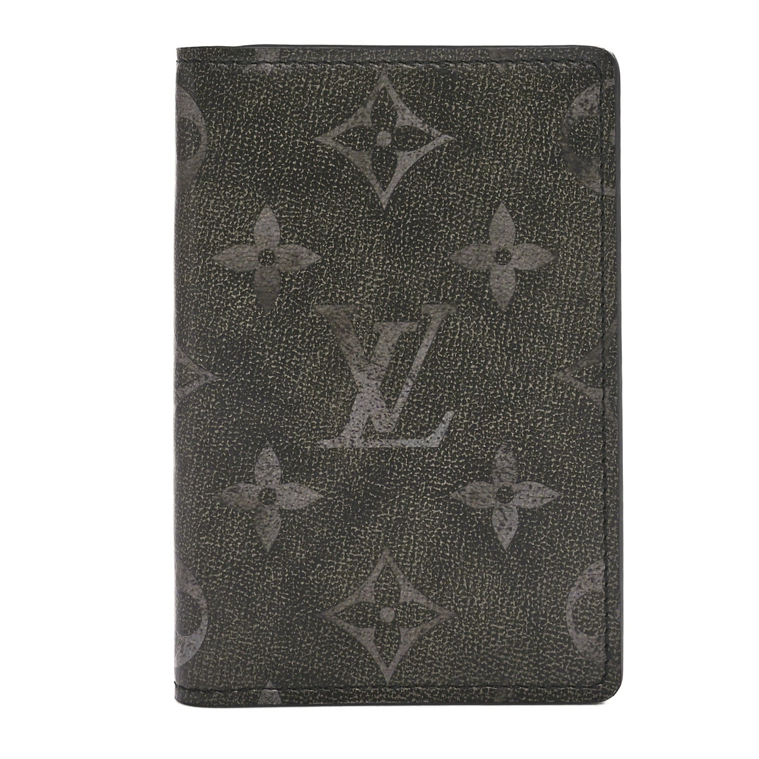 Louis Vuitton Brushed Monogram Pocket Organizer Black White 1 of 7