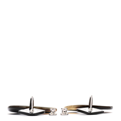 Hermes Buffalo Horn Lacquered Wood Isthme Earrings Bleu Profond 3 of 5