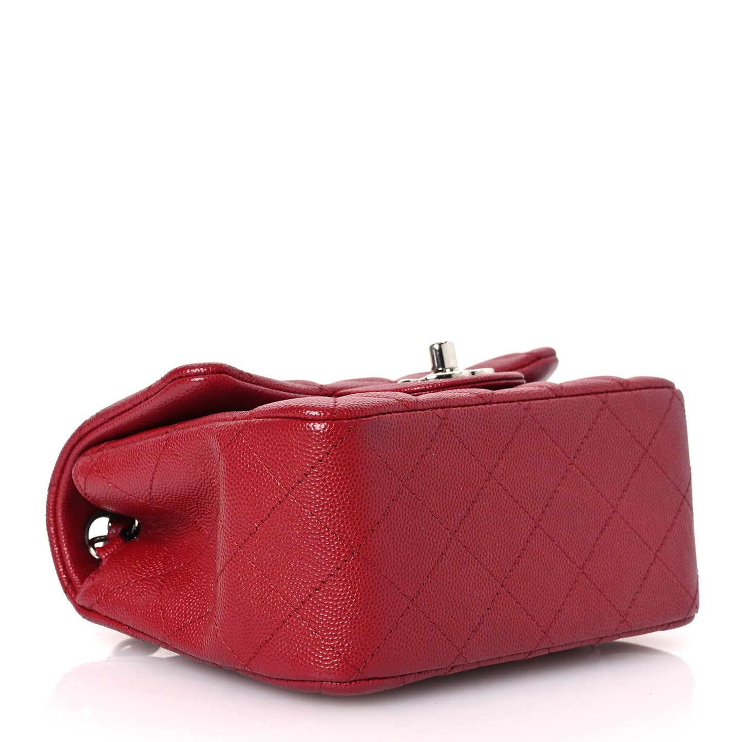 Caviar Quilted Mini Square Flap Red