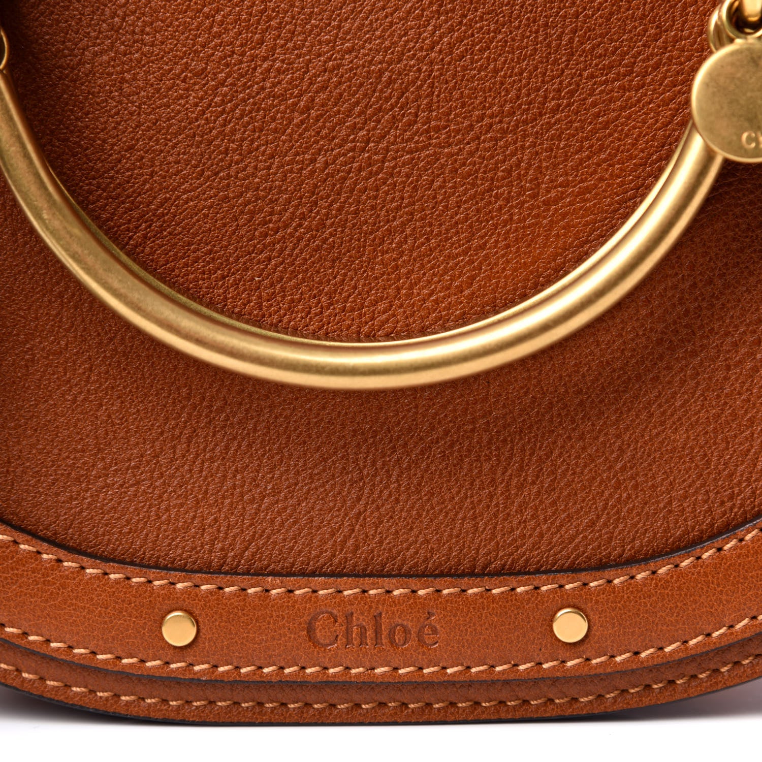 Chloe Calfskin Suede Small Nile Bracelet Bag Caramel 9 of 9