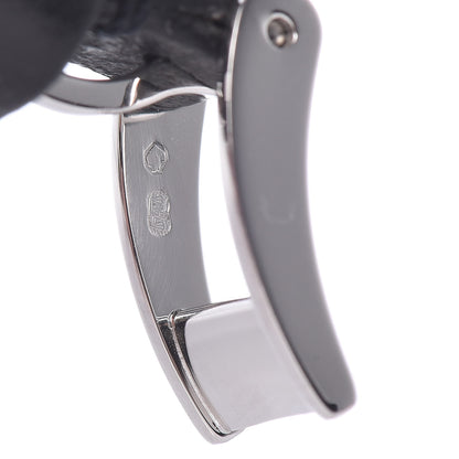 Cartier 18K White Gold Calfskin 3 Motif LOVE Bracelet Black 9 of 10