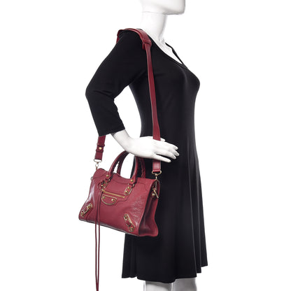 Balenciaga Chevre Gold Metallic Edge Hardware S City Rouge Grenat 2 of 9