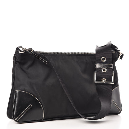 Prada Tessuto Nylon Shoulder Bag Black 3 of 10