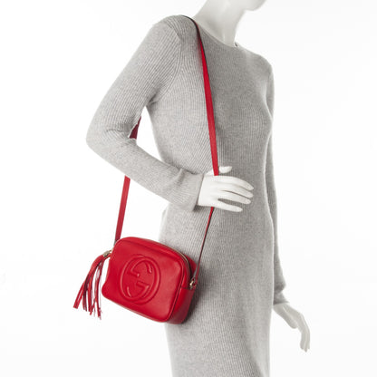 Gucci Pebbled Calfskin Small Soho Disco Bag Tabasco Red 2 of 7