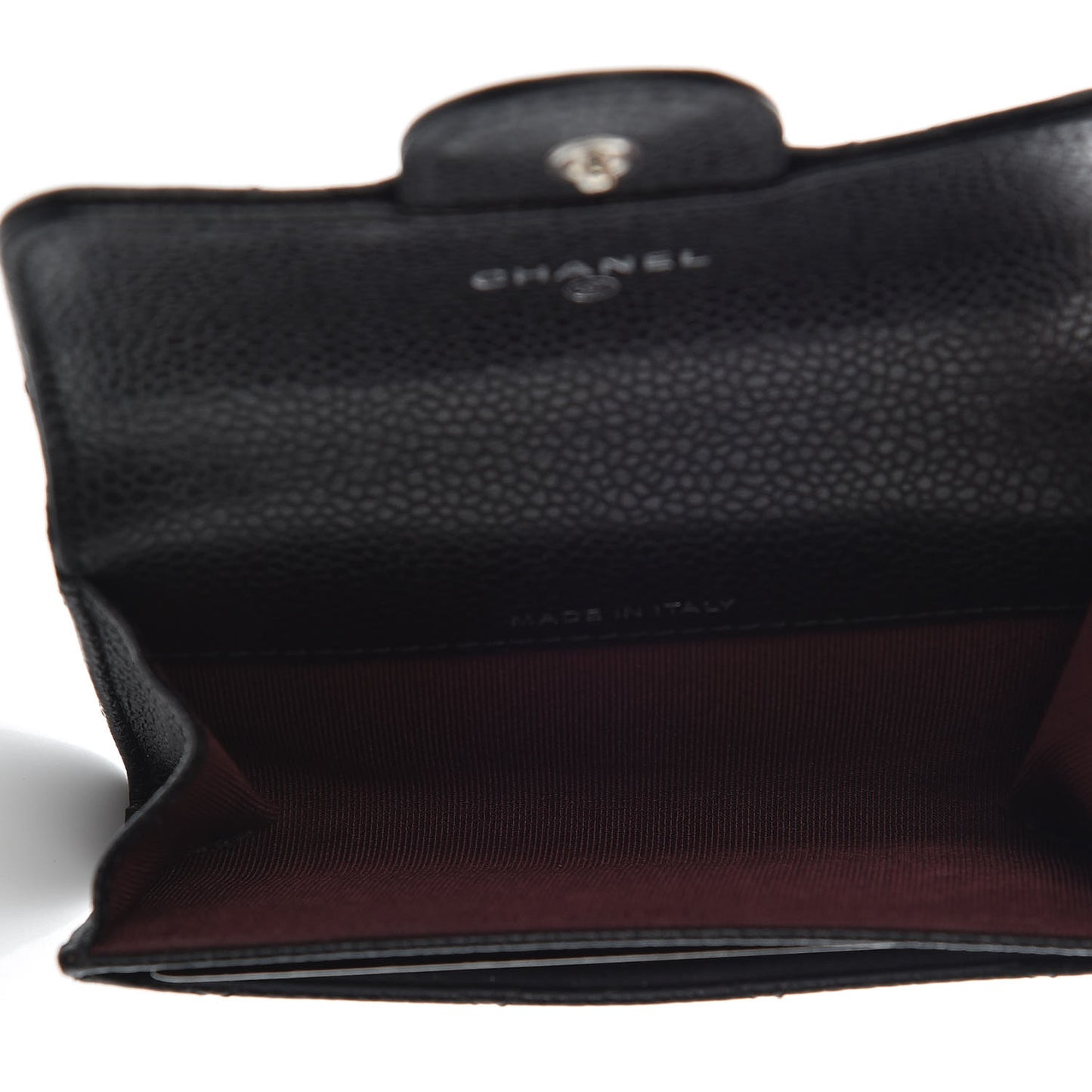Caviar Quilted Flap Card Holder Black