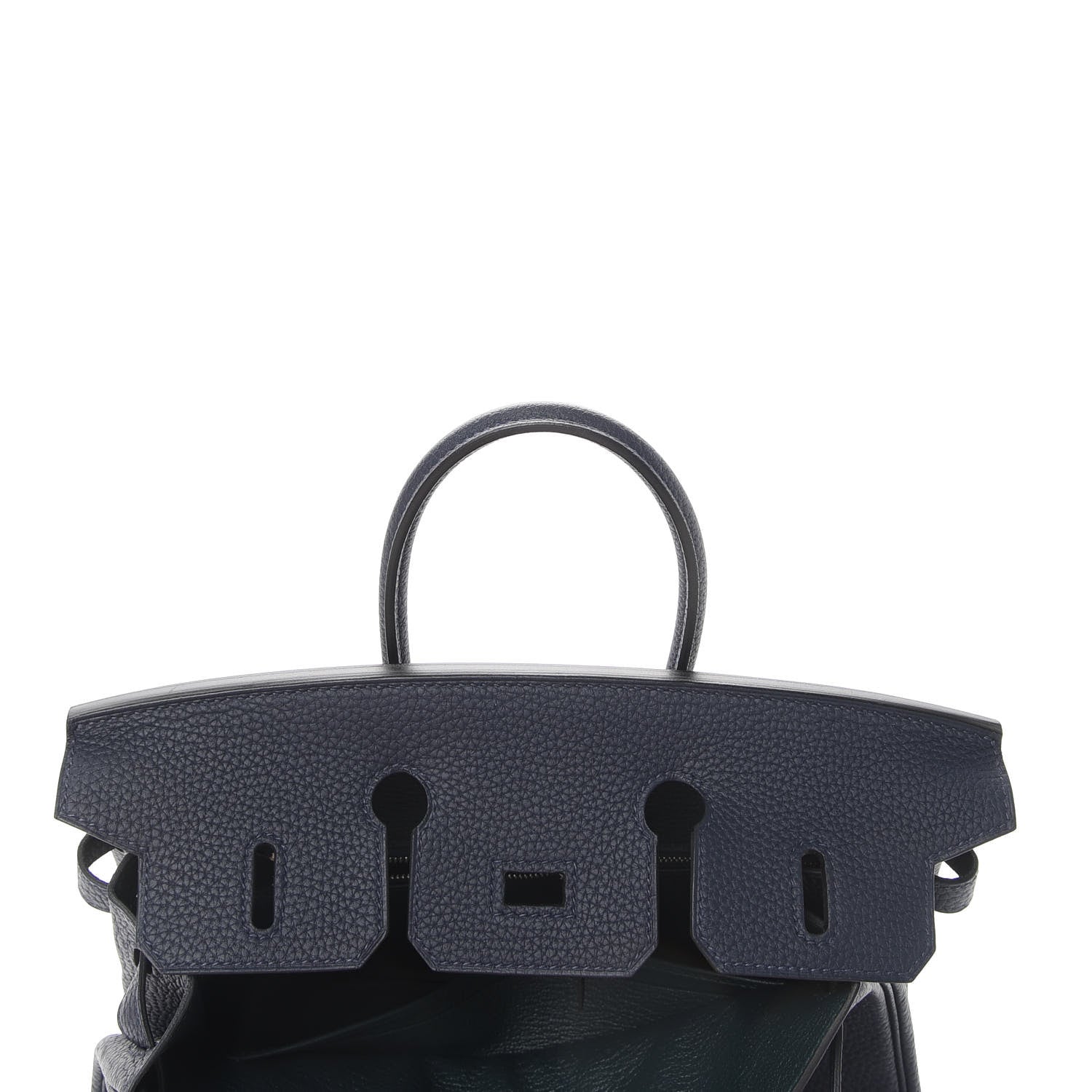 Hermes Togo Swift Officier Birkin 25 Bleu Nuit Vert Cypress 13 of 35