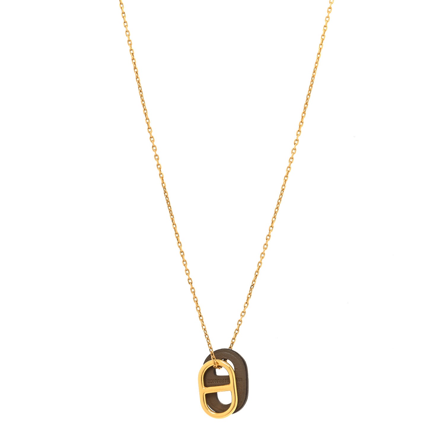 Hermes Swift O'Maillon Pendant Necklace Etoupe 1 of 7
