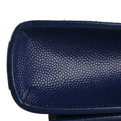 Saint Laurent Grain De Poudre Classic Monogram Cassandre Clutch Deep Marine 10 of 11