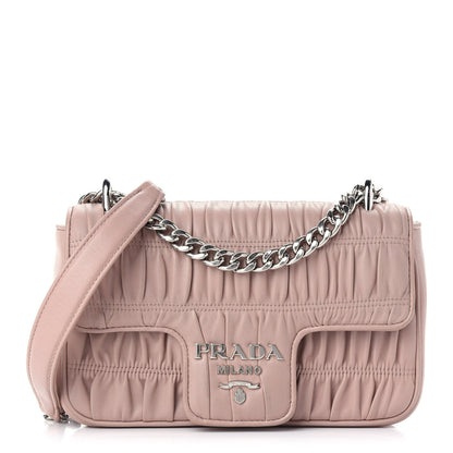 Prada Nappa Gaufre Small Chain Flap Shoulder Bag Cipria 1 of 9