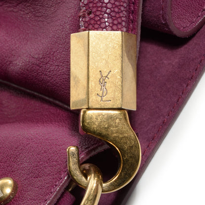 Saint Laurent Sheepskin Stingray Large Roady Hobo Magenta 6 of 9