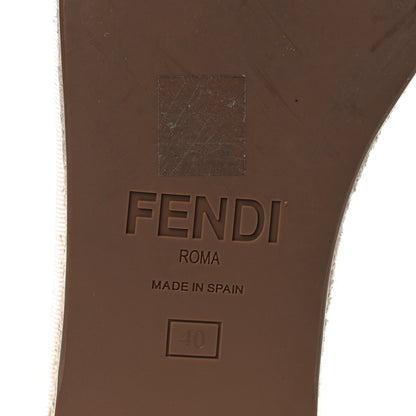 Fendi Nappa FF Embossed Espadrille Platform Sandals 40 Snow 12 of 20