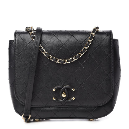 Chanel Calfskin Stitched Flap Bag Black 1 of 10