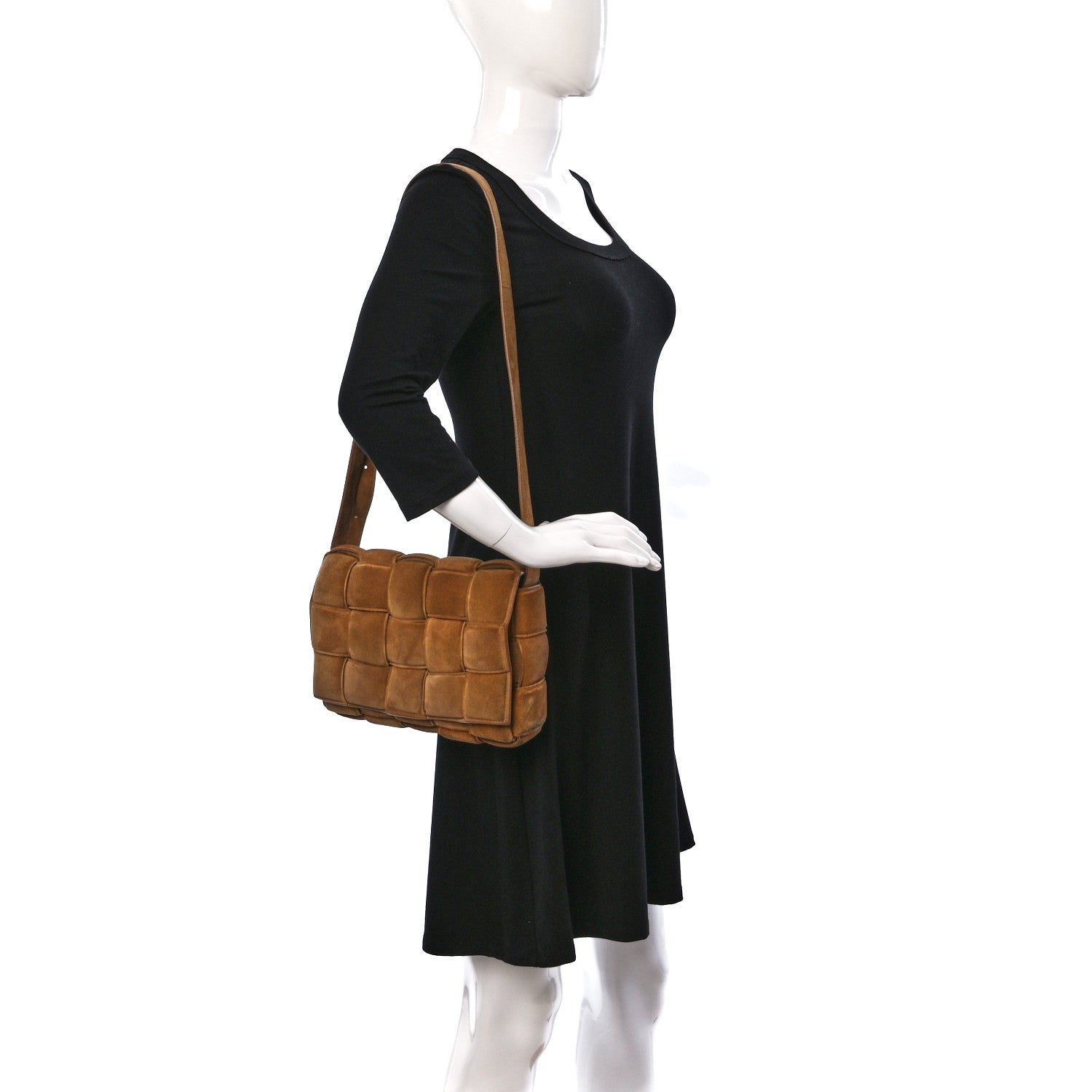 Bottega Veneta Suede Maxi Intrecciato Padded Cassette Crossbody Bag Taupe 2 of 7