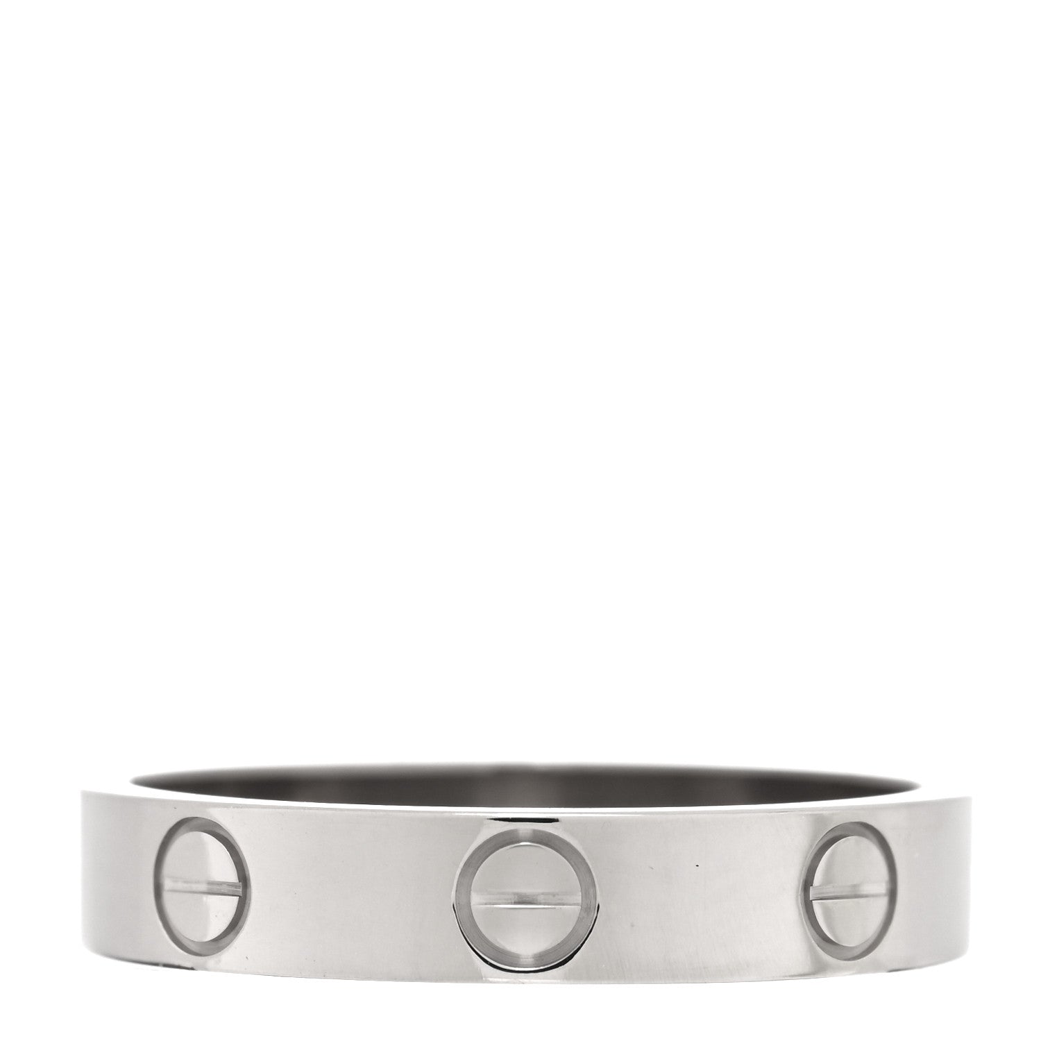 Cartier 18K White Gold 3.5mm LOVE Wedding Band Ring 53 6.5 3 of 4