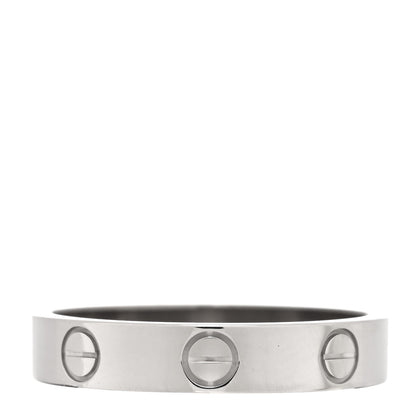 Cartier 18K White Gold 3.5mm LOVE Wedding Band Ring 53 6.5 3 of 4