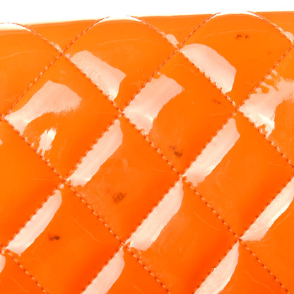 Chanel Patent Quilted Clutch with Chain Flap Orange 14 of 14