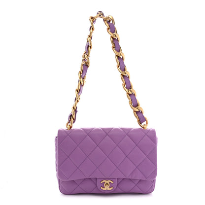 Chanel Lambskin Quilted Large CC Funky Town Flap Purple 1 of 11