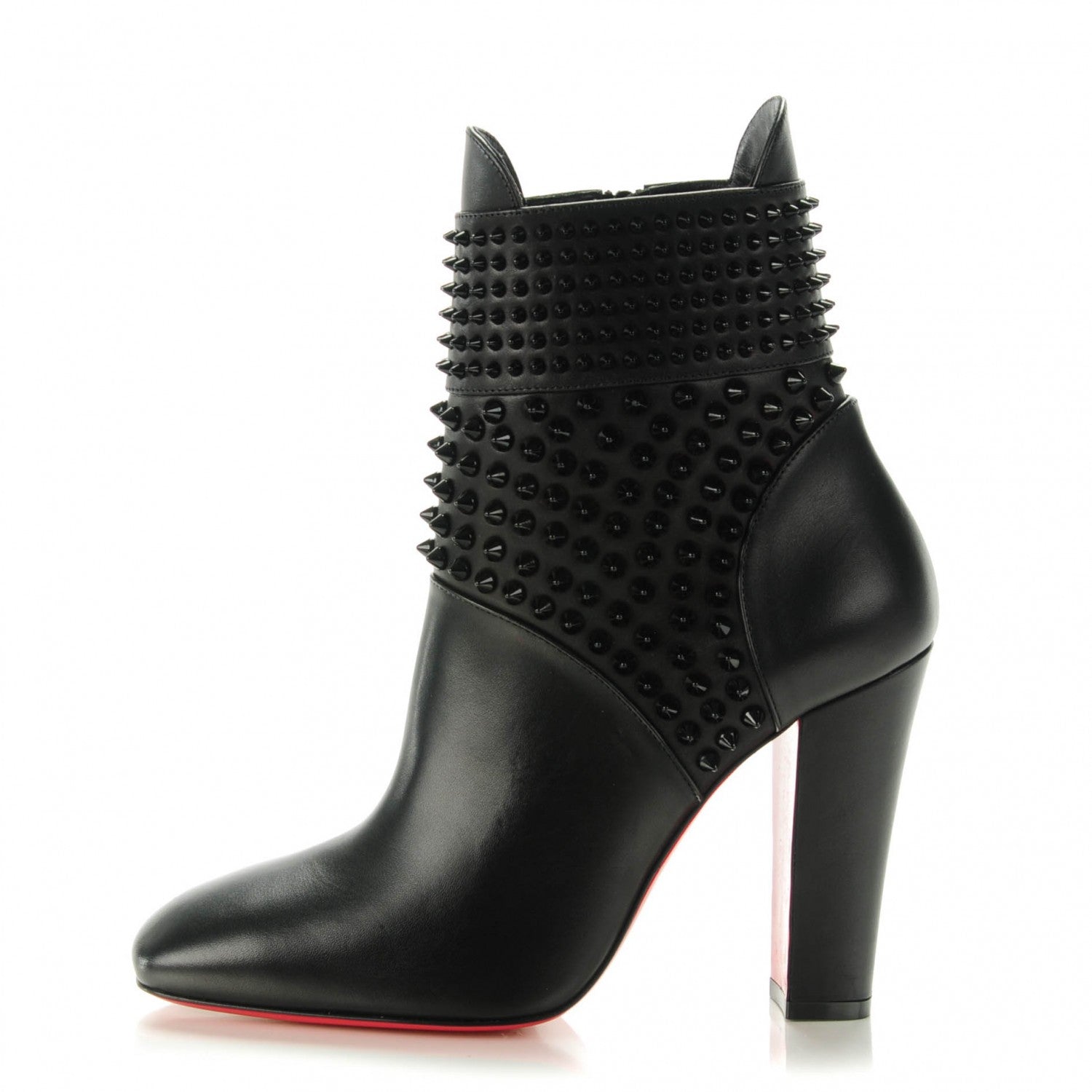 Christian Louboutin Calfskin Praguoise Spikes 120 Booties Black 38 1 of 7