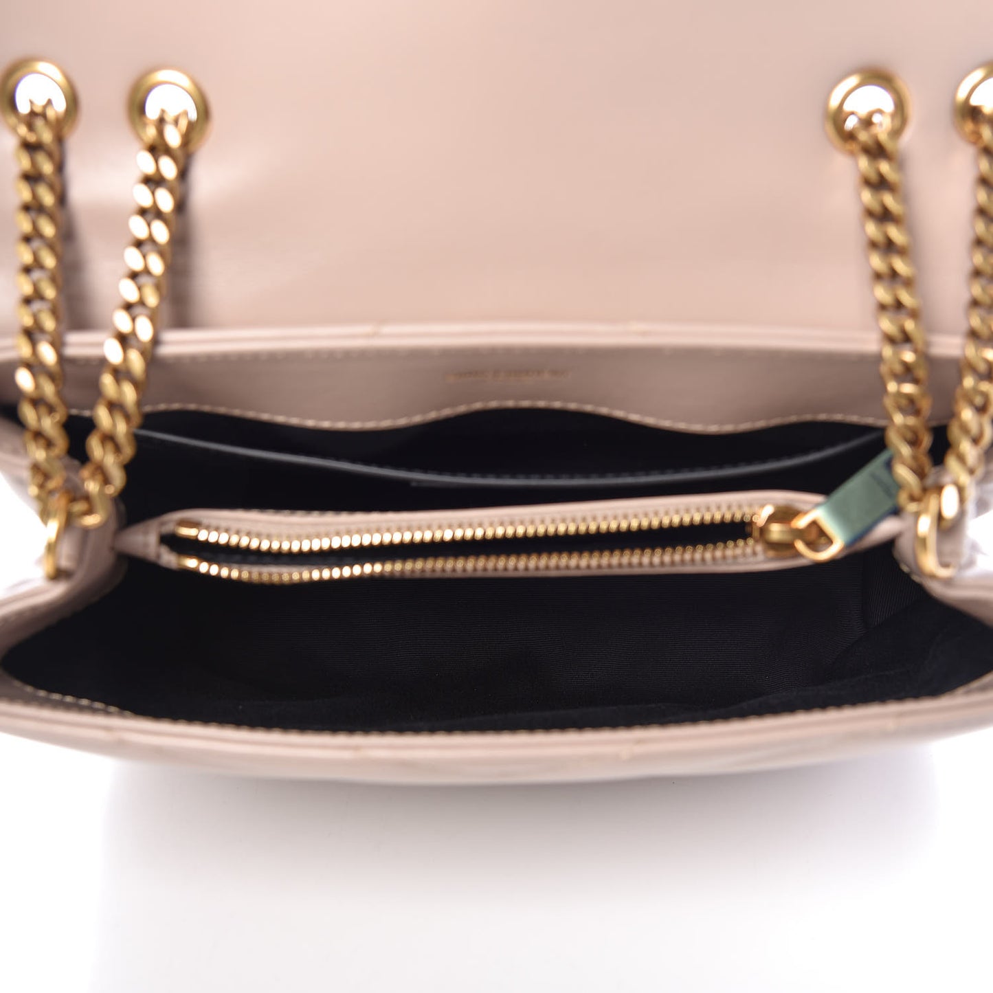 Calfskin Y Quilted Monogram Small Loulou Chain Satchel Taupe Sable