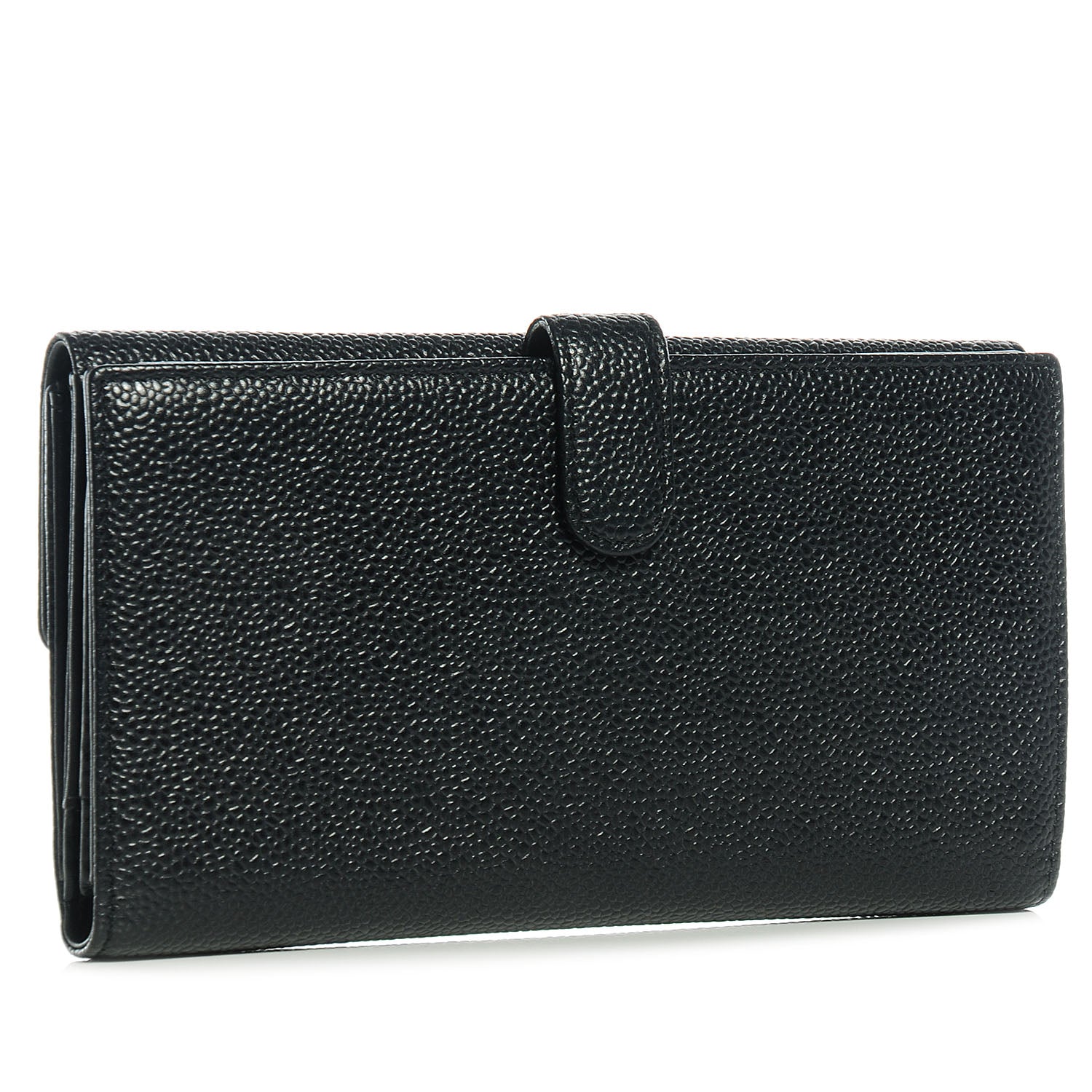 Chanel Caviar CC Long Flap French Wallet Black 3 of 9