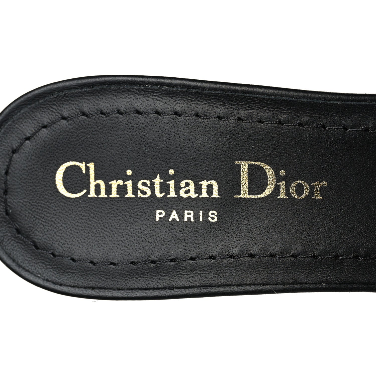 Christian Dior Canvas Crystal Embroidered Dway 40mm Slide Sandals 38 Black 8 of 8