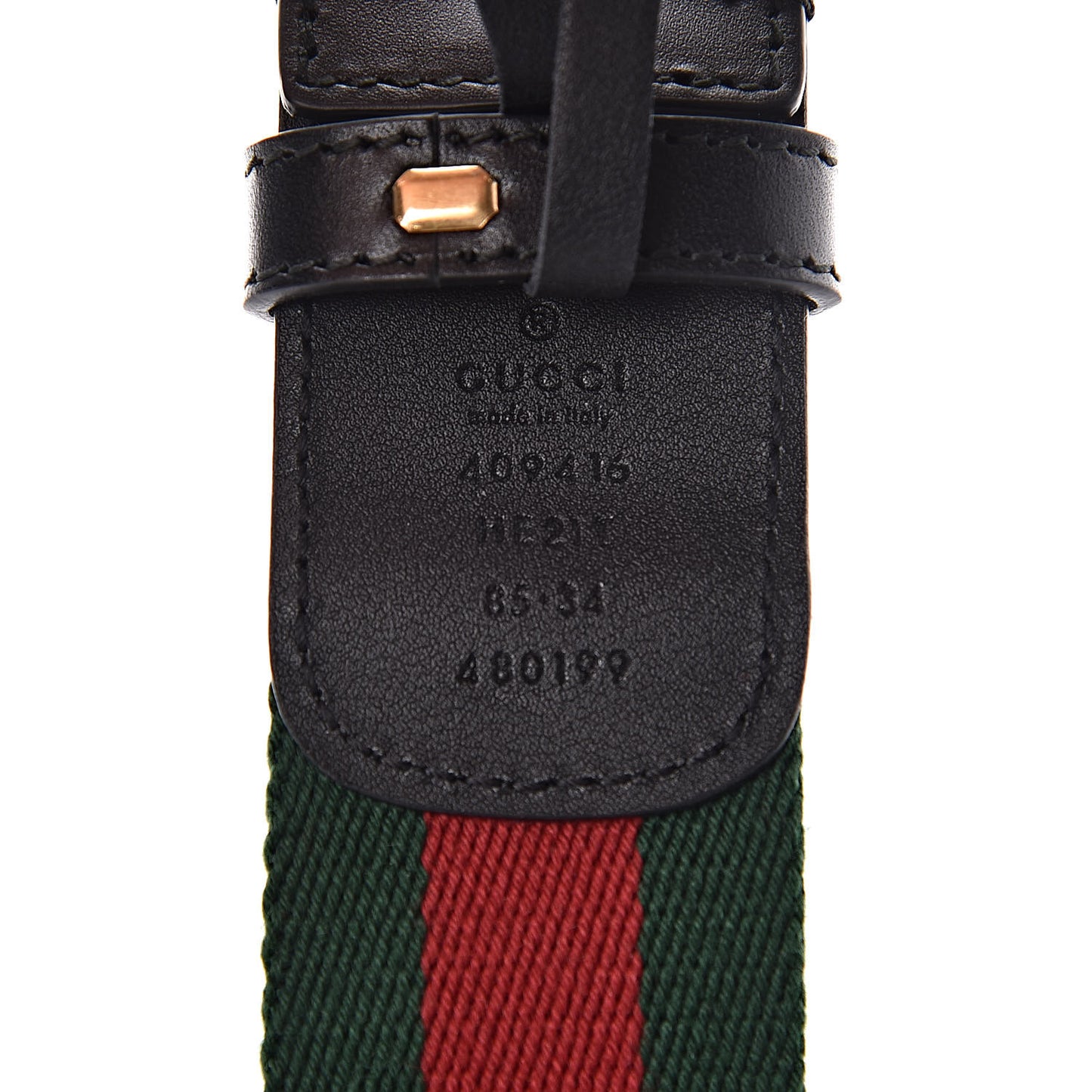 Nylon Calfskin Double G Web 40mm Belt 85 34 Green Red Black
