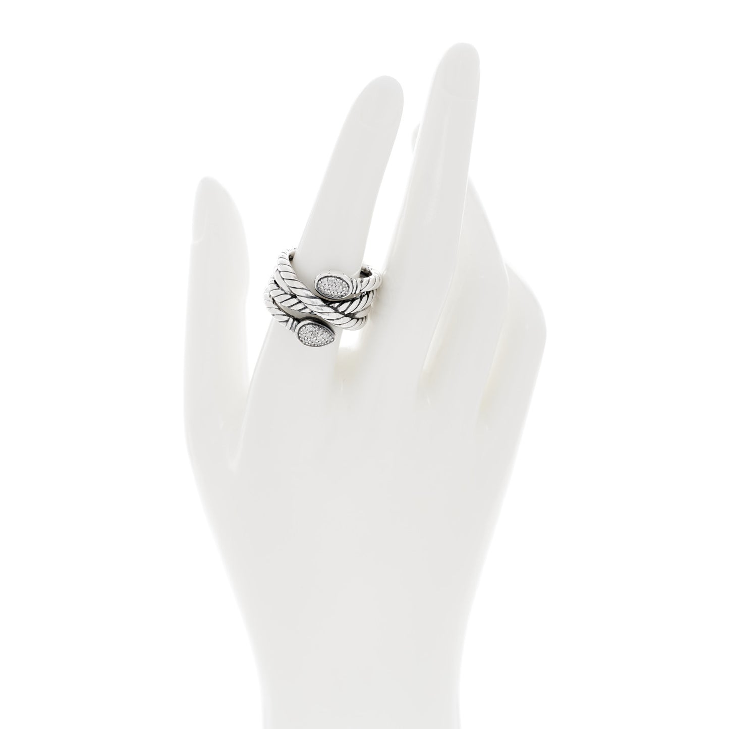 Sterling Silver Diamond Renaissance Serpent Ring 56 7.5