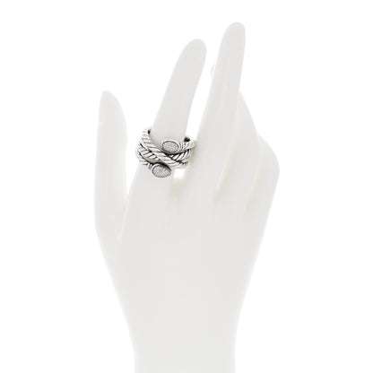 David Yurman Sterling Silver Diamond Renaissance Serpent Ring 56 7.5 2 of 5